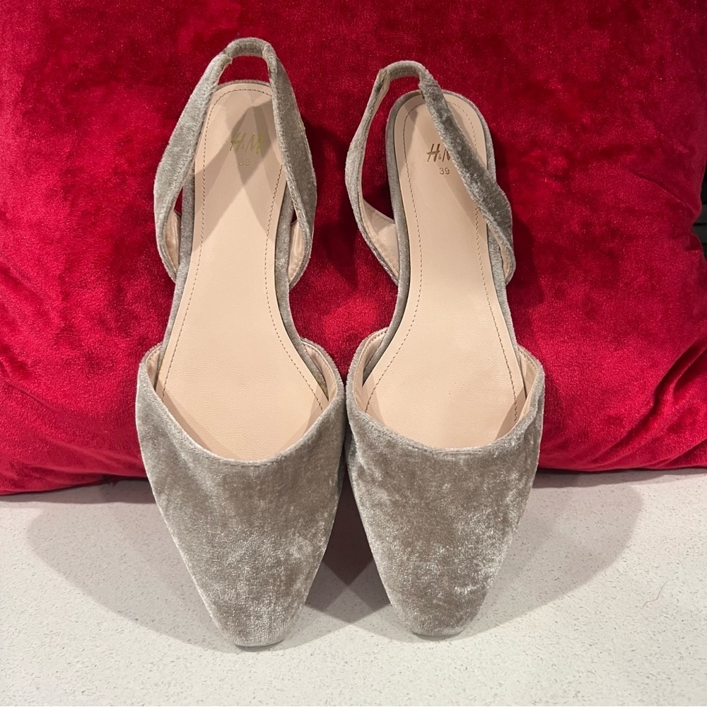 H&M velvet silver Barbiecore romantic women sandals /size 9